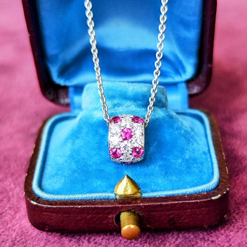 MIKIMOTO ミキモト 天然ルビー 天然ダイヤモンド パヴェ ネックレス