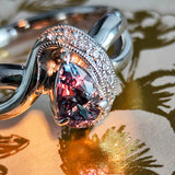 【大粒 0.82ct】天然アレキサンドライト 天然ダイヤモンド リング