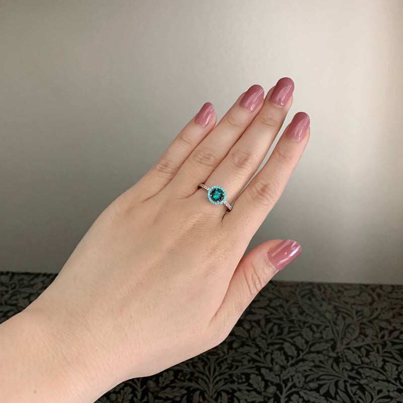 天然トルマリン 天然パライバトルマリン 天然ダイヤモンド プラチナリング