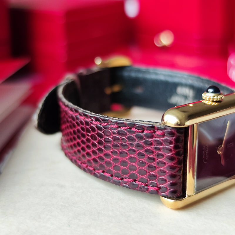 【OH済み】Cartier カルティエ マストタンク ボルドー文字盤 手巻き腕時計