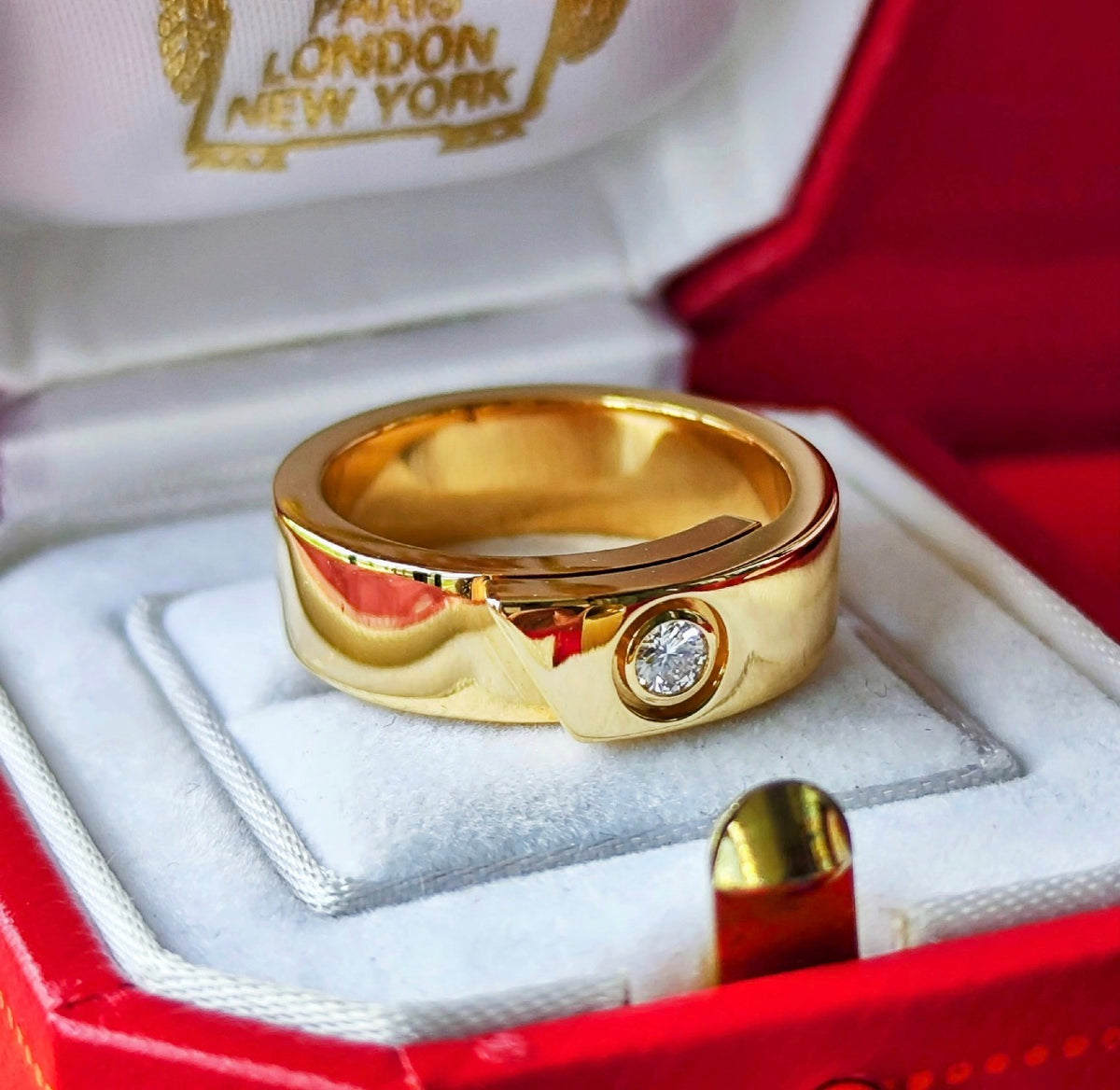 【Cartier 廃盤】カルティエ アニバーサリーリング ダイヤモンド 18金YG 50
