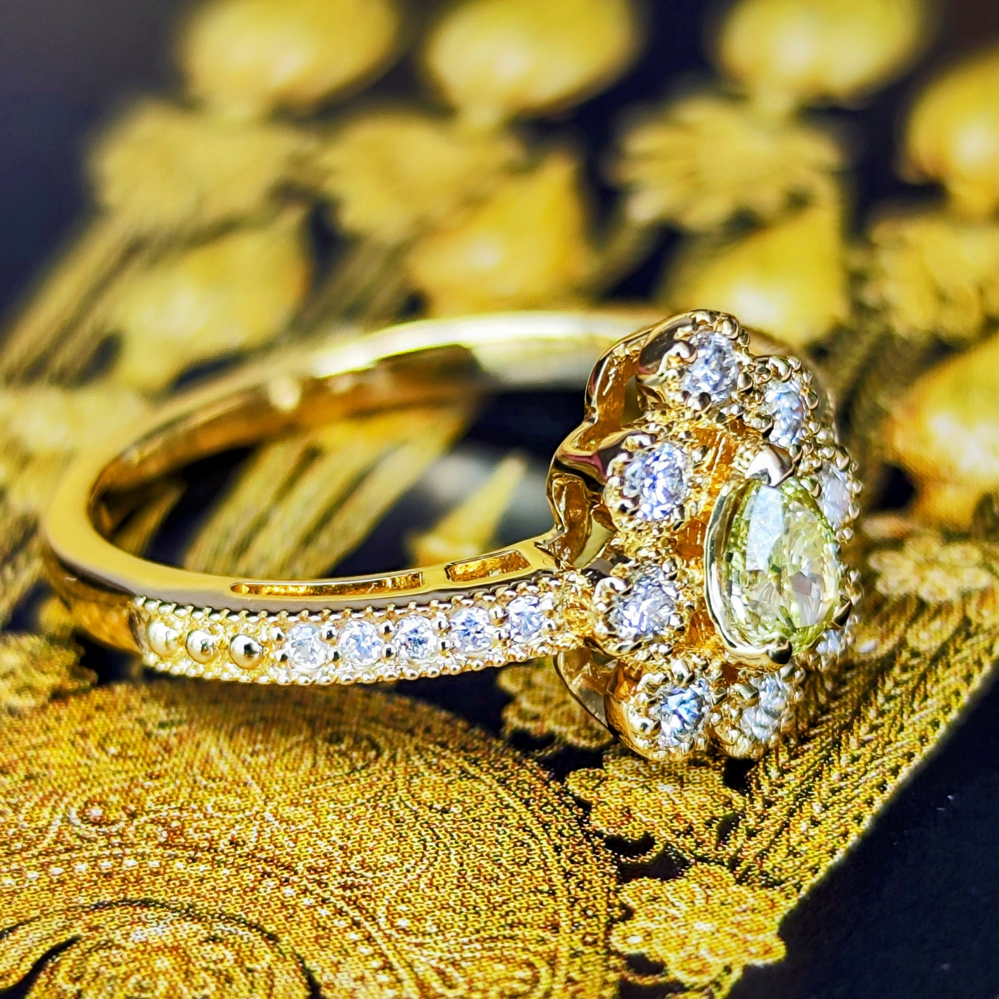 【イエローダイヤ】FANCY INTENSE YELLOW 0.262ct SI1 18金リング