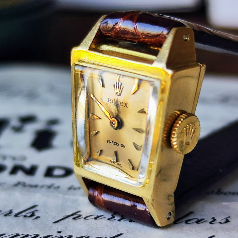 【OH済み】ROLEX ロレックス PRECISION プレシジョン ランタン型 金無垢腕時計