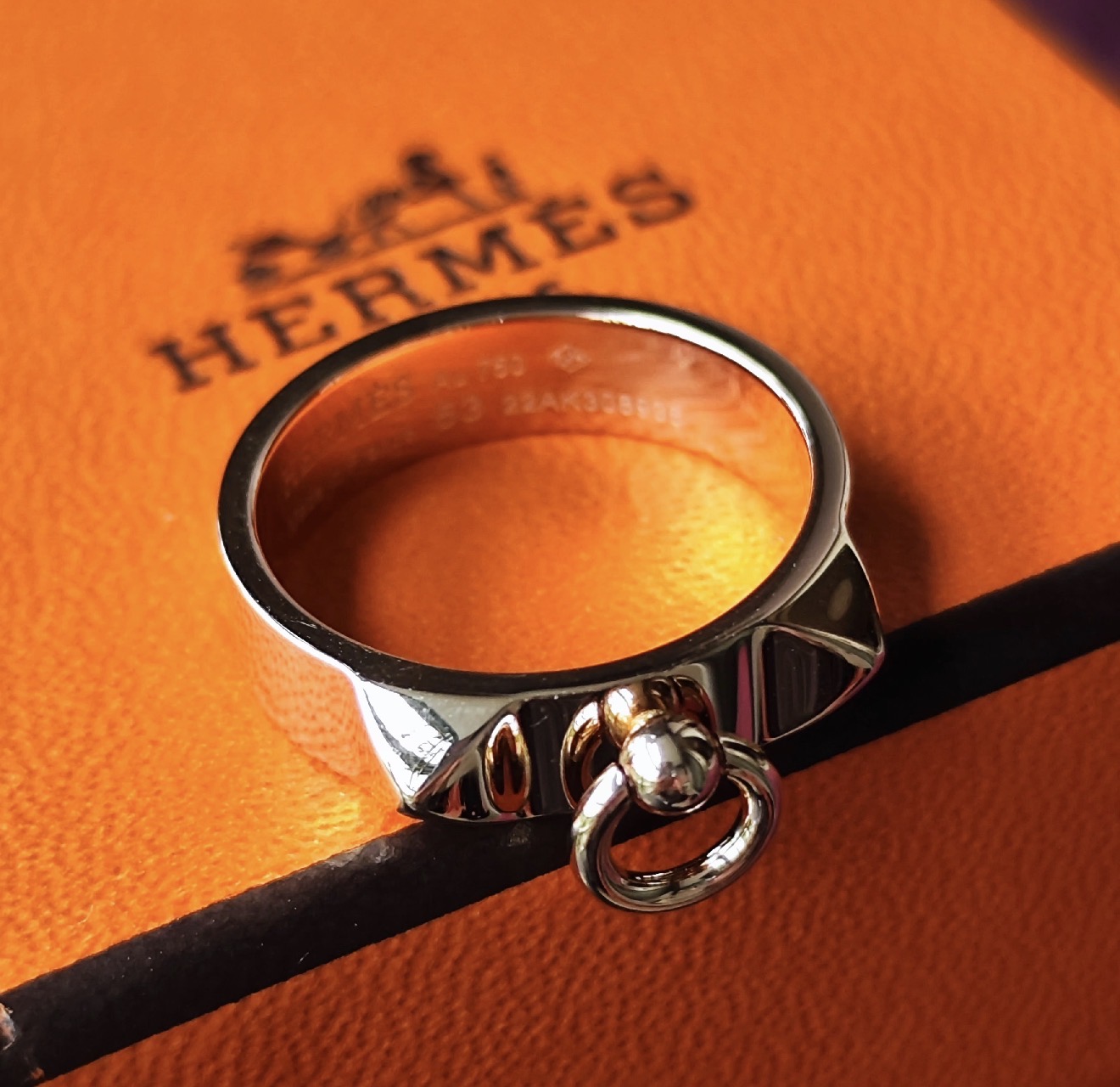 HERMES エルメス コリエドシアン 18金PG 53