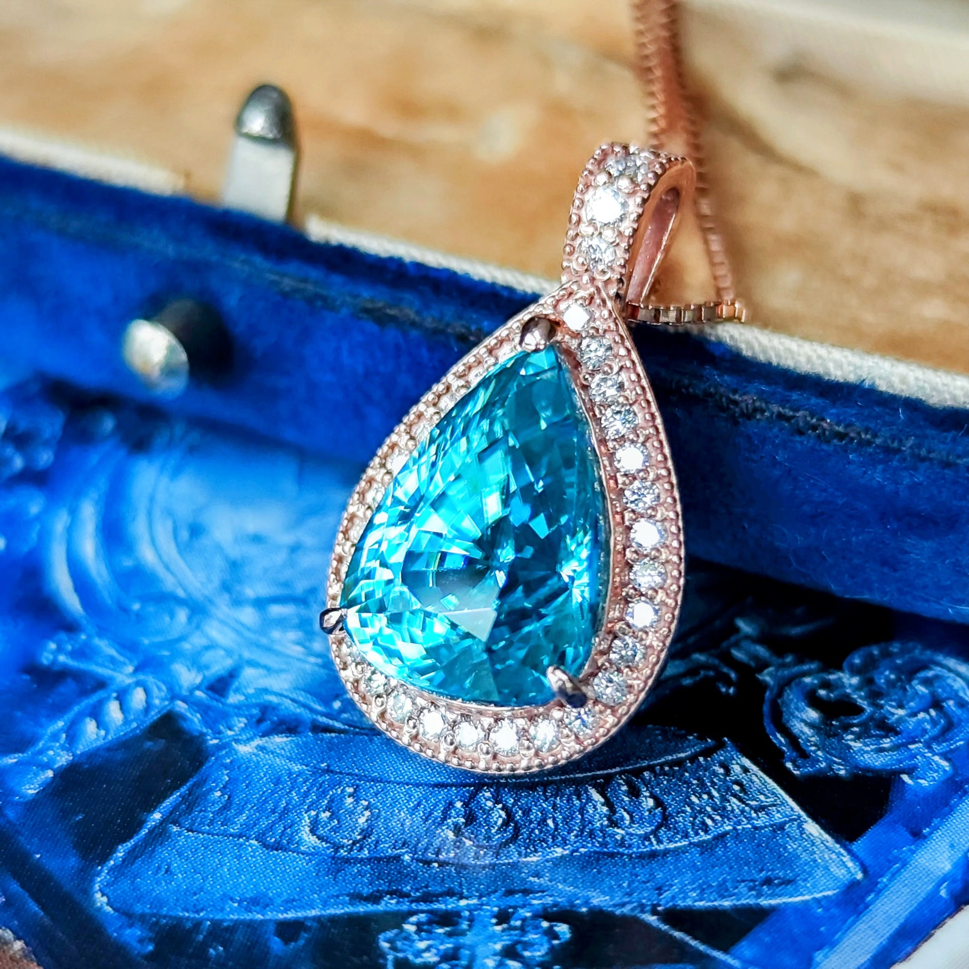 【大粒 7.58ct】天然ジルコン 天然ダイヤモンド ネックレス 18金PG