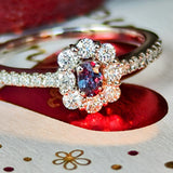 天然アレキサンドライト 天然ダイヤモンド リング