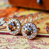 天然アンダリュサイト 天然ダイヤモンド ピアス 18金PG