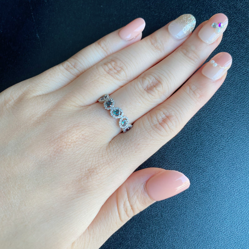 天然アレキサンドライト 0.35ct 天然ダイヤモンド リング