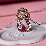 天然モルガナイト 天然ダイヤモンド ネックレス