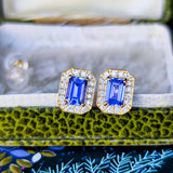 天然タンザナイト 天然ダイヤモンド 18金ピアス