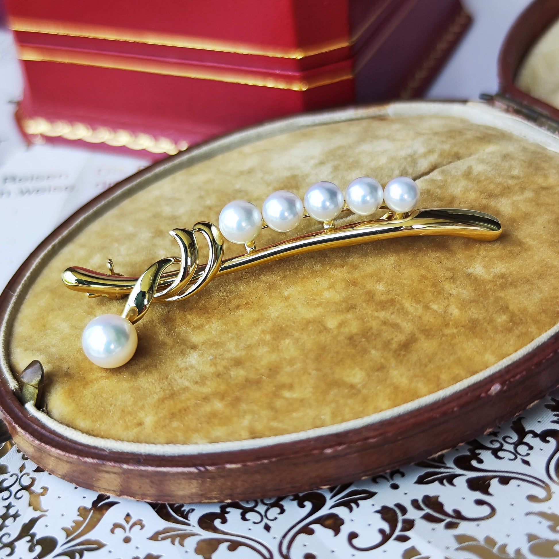 MIKIMOTO ミキモト あこや真珠 ブローチ 18金
