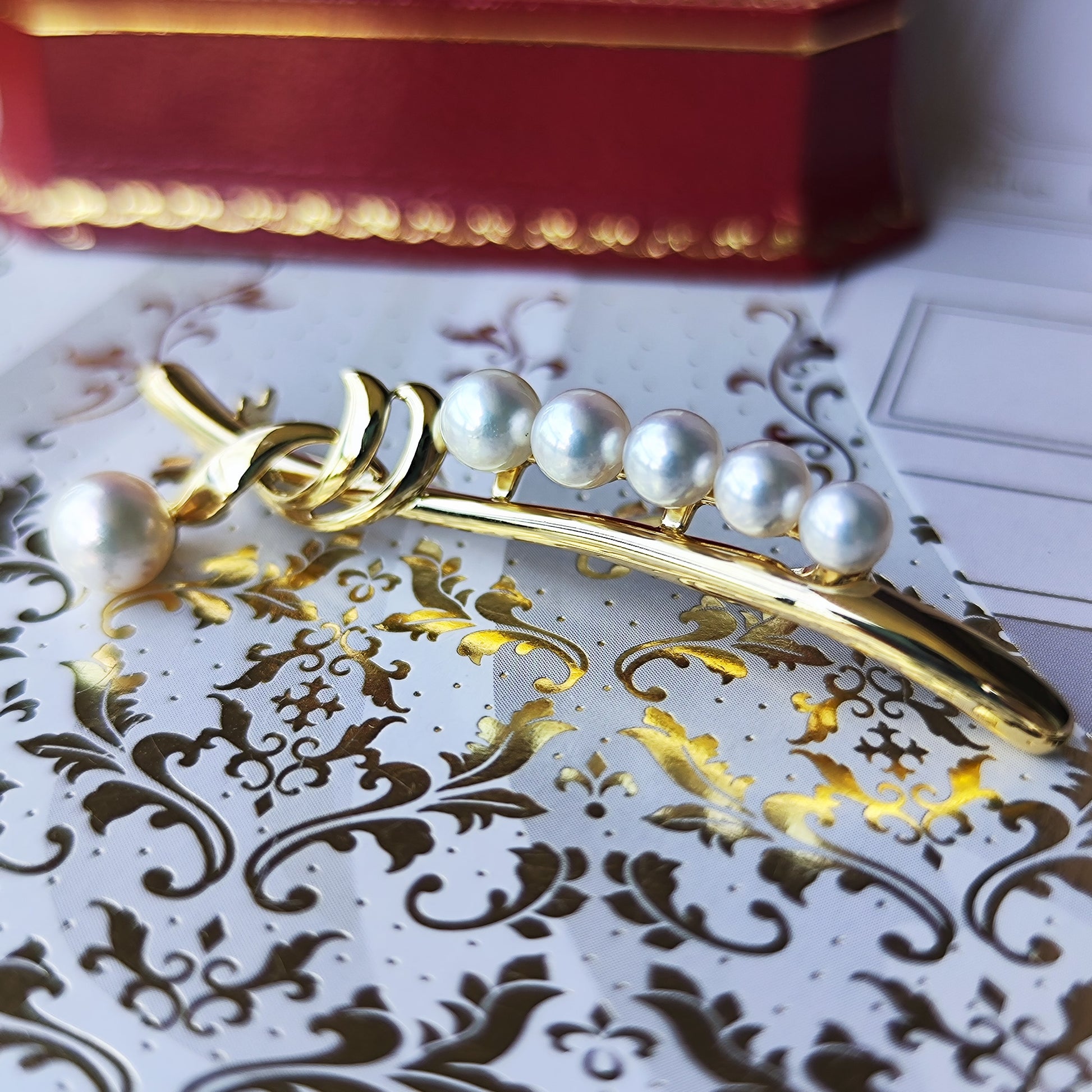 MIKIMOTO ミキモト あこや真珠 ブローチ 18金