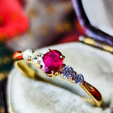 【非加熱 ピジョンブラッド】天然ルビー 天然ダイヤモンド リング