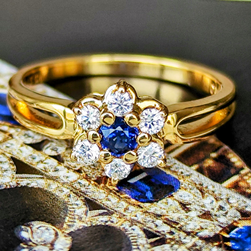 MIKIMOTO ミキモト 天然サファイア 天然ダイヤモンド リング