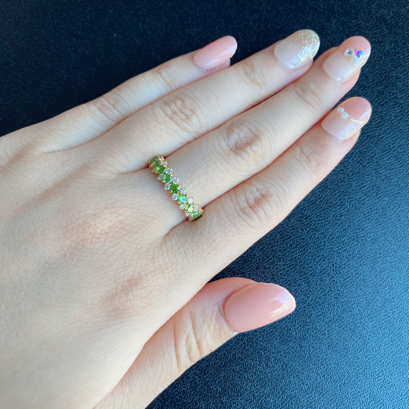 天然デマントイドガーネット 天然ダイヤモンド リング