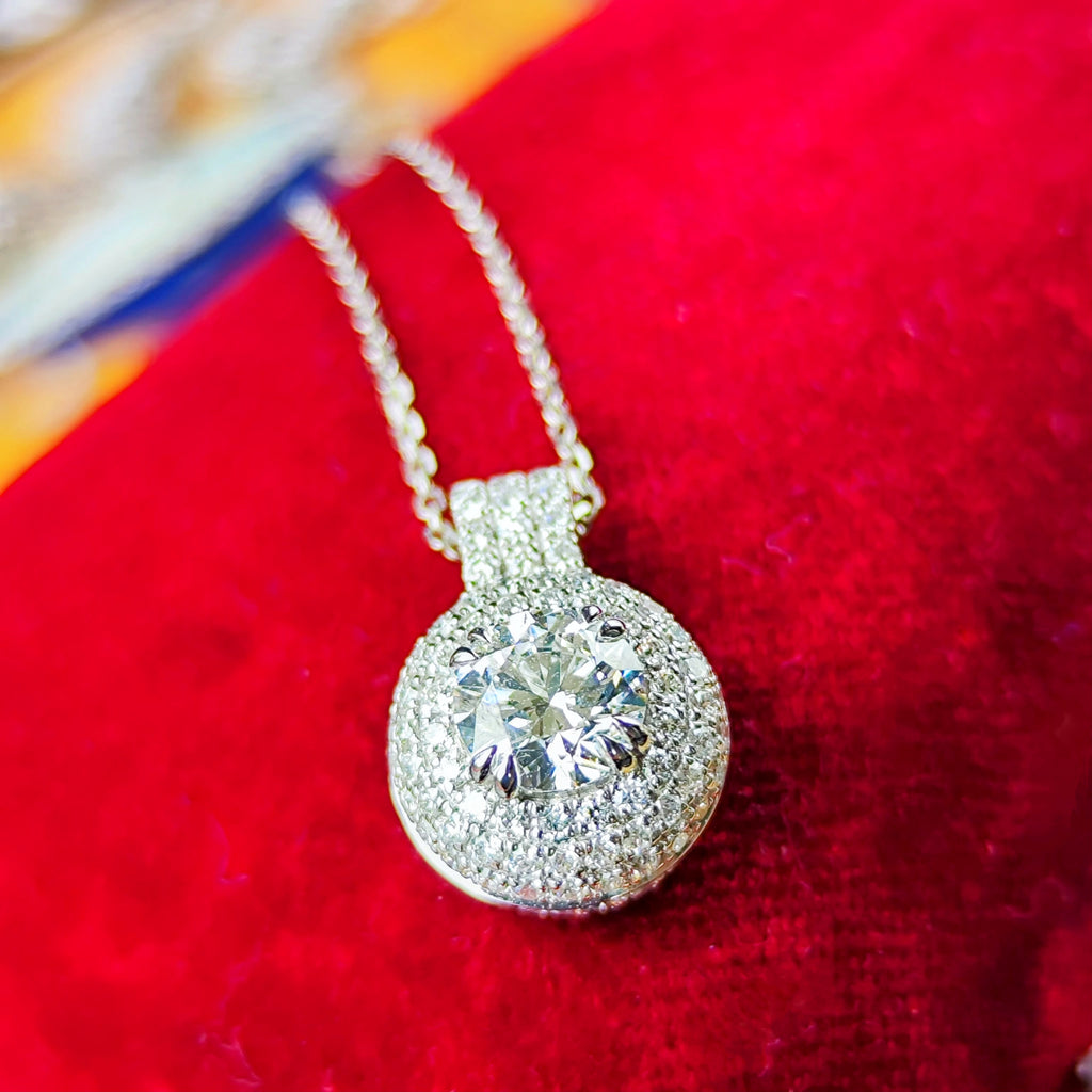 【インターナリーフローレス】天然ダイヤモンド 0.52ct Dカラー 3EX ネックレス