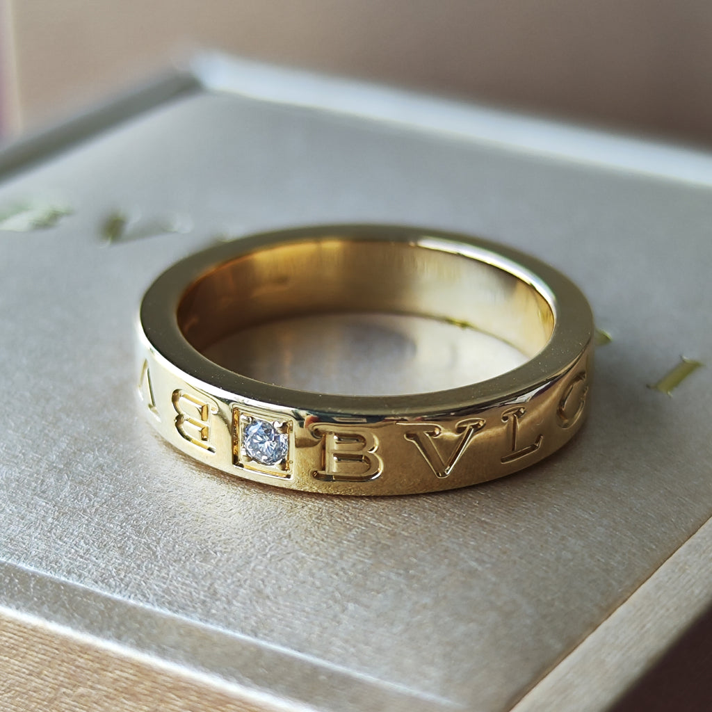 BVLGARI ゴールド ロゴリング BVLGARI ブルガリ ダブルロゴリング 18金YG 13号 – Mico宝飾店