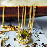 天然スフェーン 1.41ct 天然ダイヤモンド ネックレス