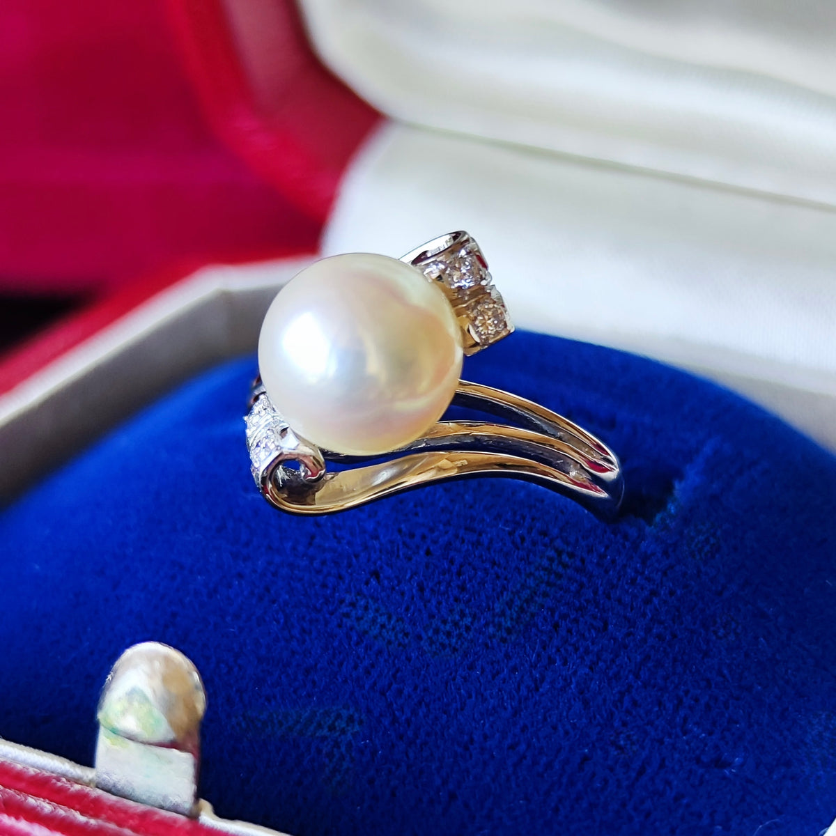[Vintage MIKIMOTO] MIKIMOTO Akoya Pearl 14K WG Ring