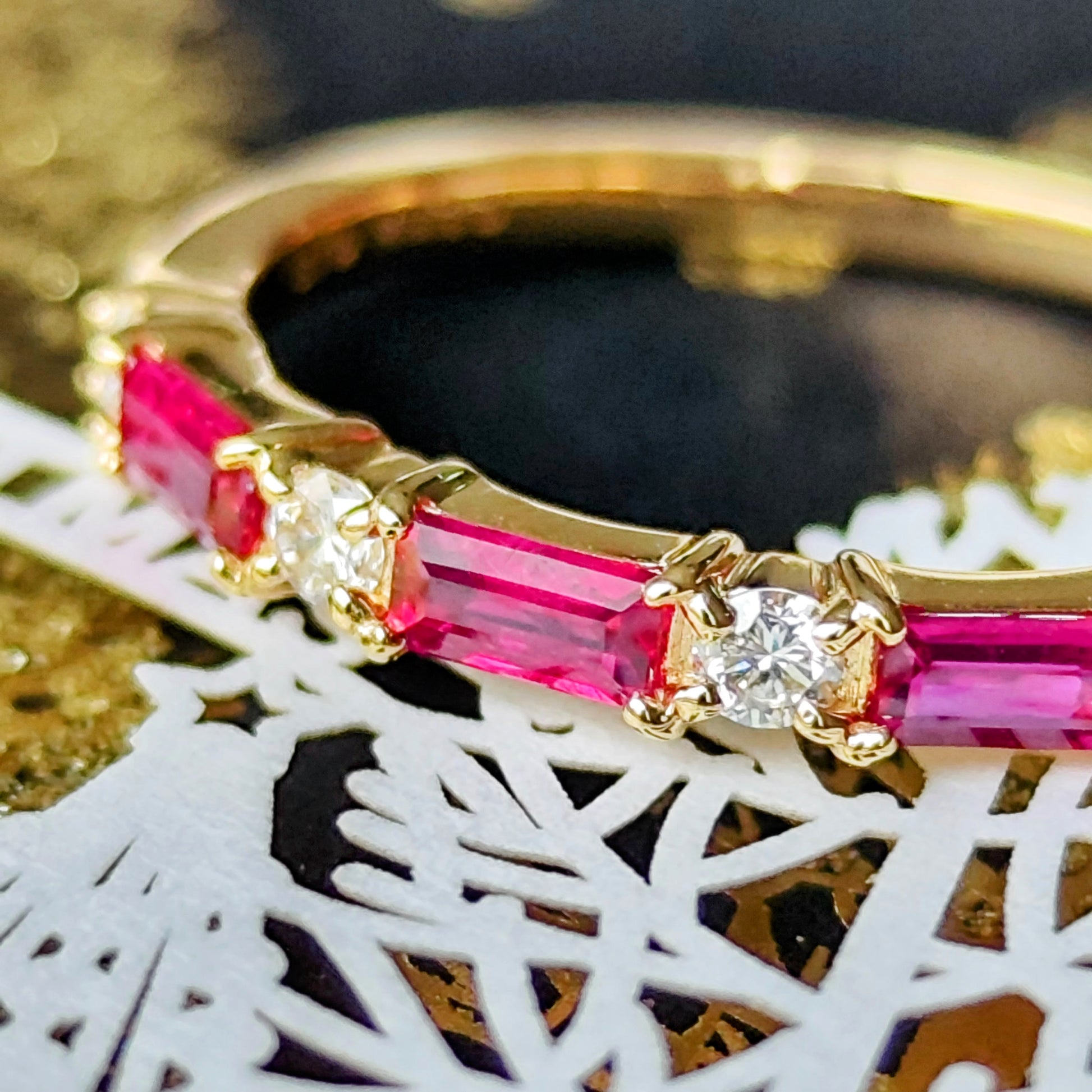 【非加熱 ピジョンブラッド】天然ルビー 天然ダイヤモンド 18金リング