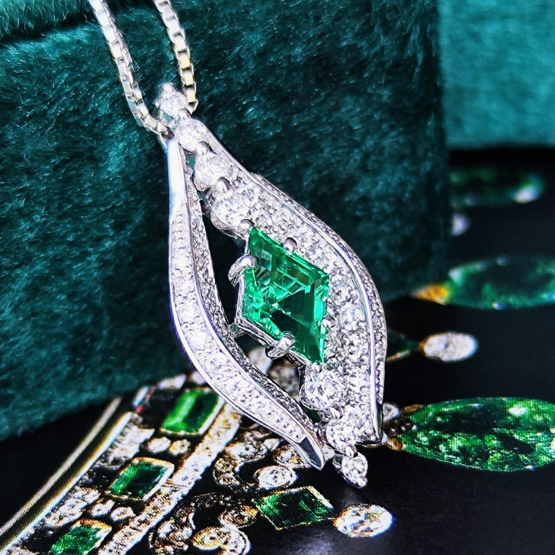 【ロシア産 ノンオイル】天然エメラルド 天然ダイヤモンド ネックレス GIA
