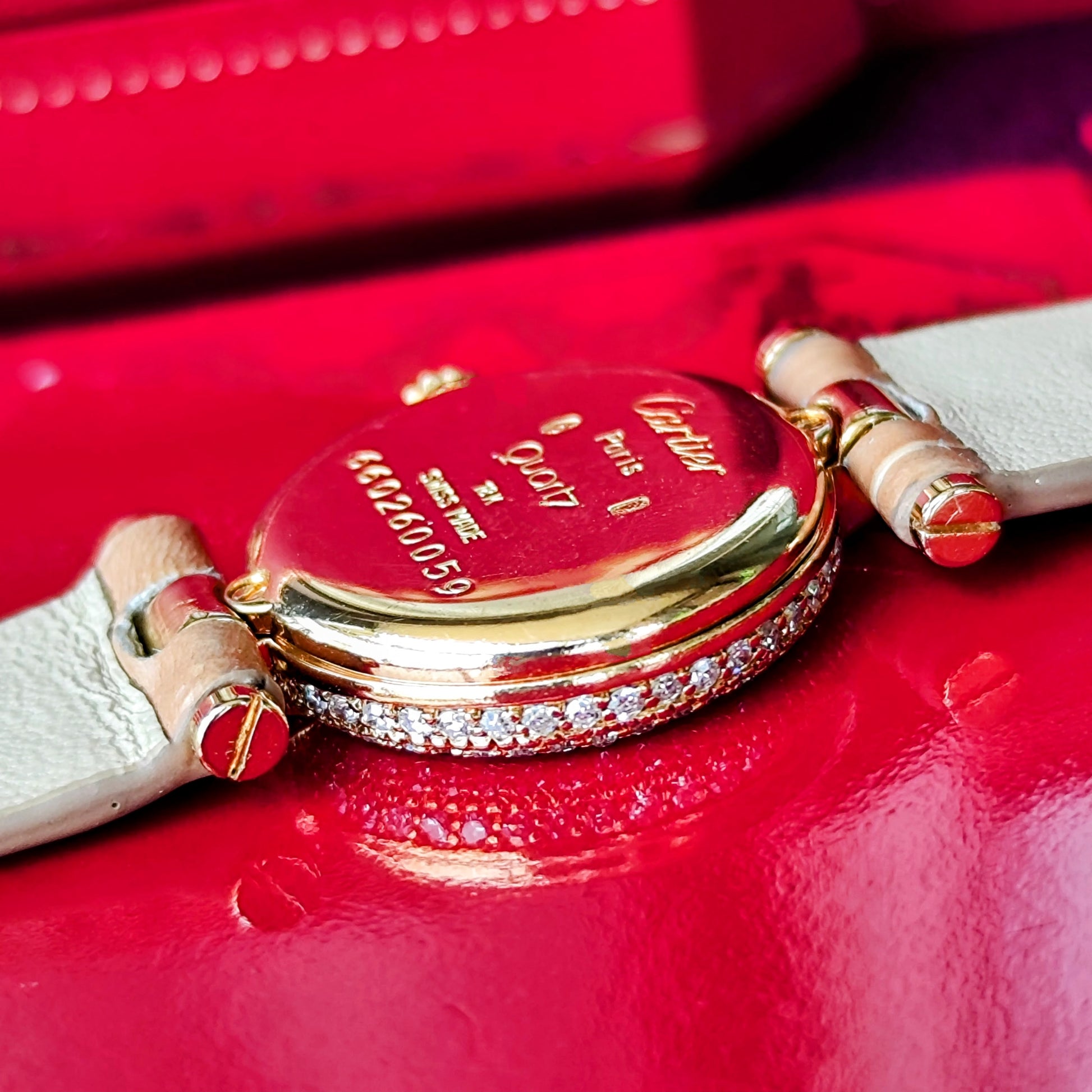 Cartier カルティエ ミニVLCヴァンドーム 18金無垢 純正ダイヤ クォーツ腕時計