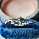 天然デマントイドガーネット 天然ダイヤモンド リング