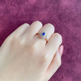 【ロイヤルブルー】スリランカ産 天然サファイア 天然ローズカットダイヤモンド GIA