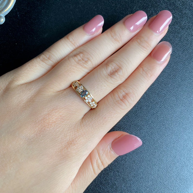 天然アレキサンドライト 天然ダイヤモンド リング