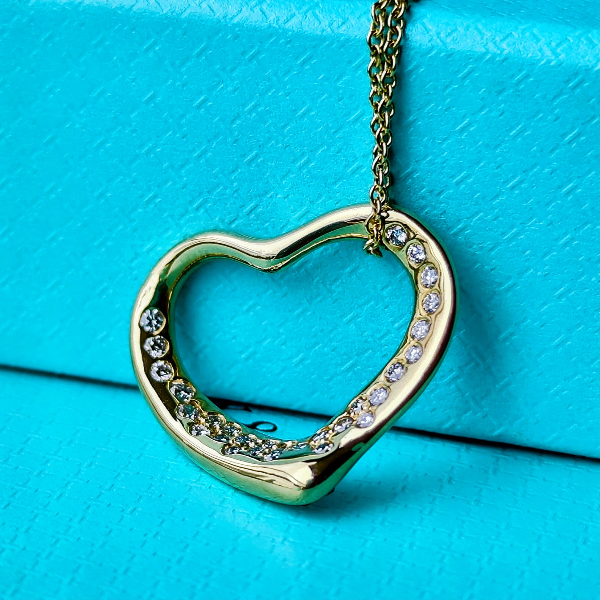TIFFANY &Co ティファニー オープンハート ダイヤモンド １８金YG ネックレス