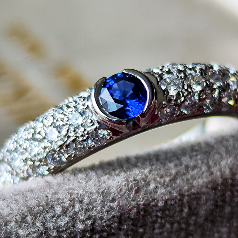 MIKIMOTO ミキモト 天然サファイア 天然ダイヤモンド リング