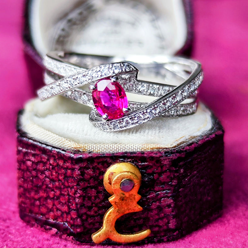 【非加熱 ピジョンブラッド】天然ルビー 天然ダイヤモンド リング