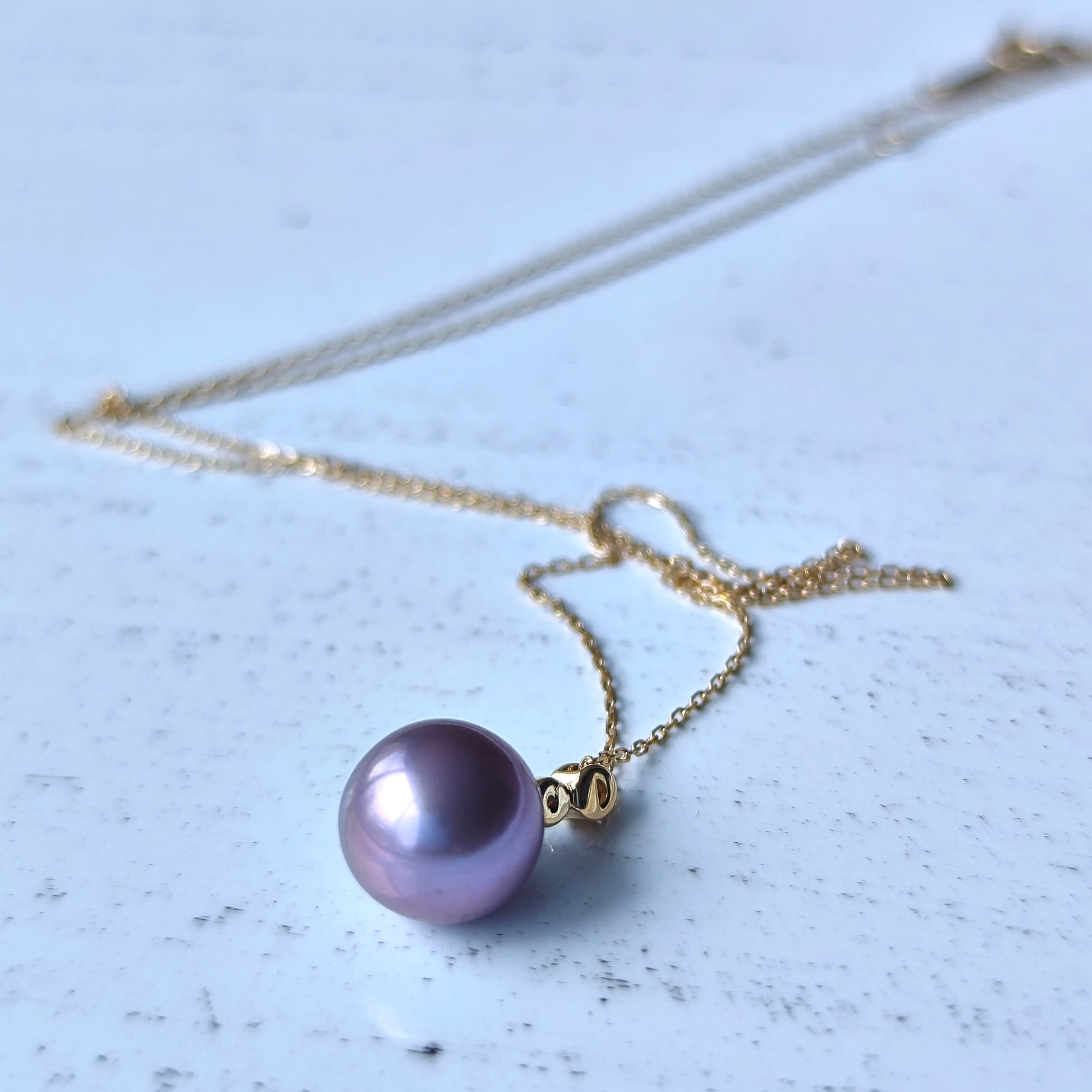 【限定品】紫陽花パール 天然ダイヤモンド ネックレス