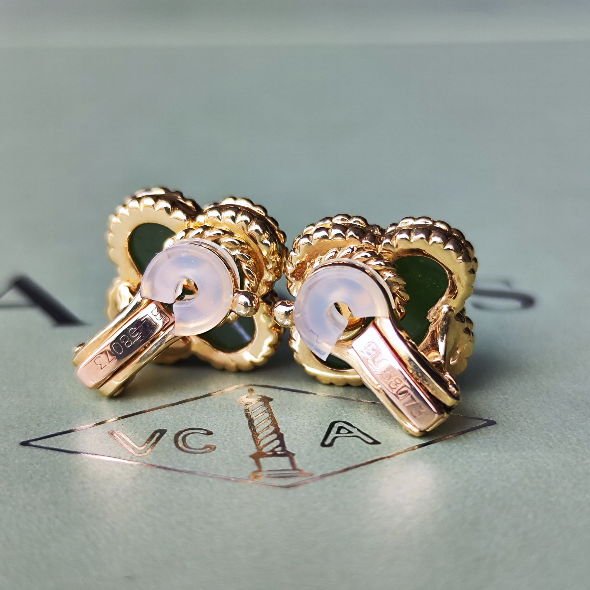 Van Cleef & Arpels ヴァンクリーフ&アーペル ヴィンテージアルハンブラ 翡翠 イヤリング