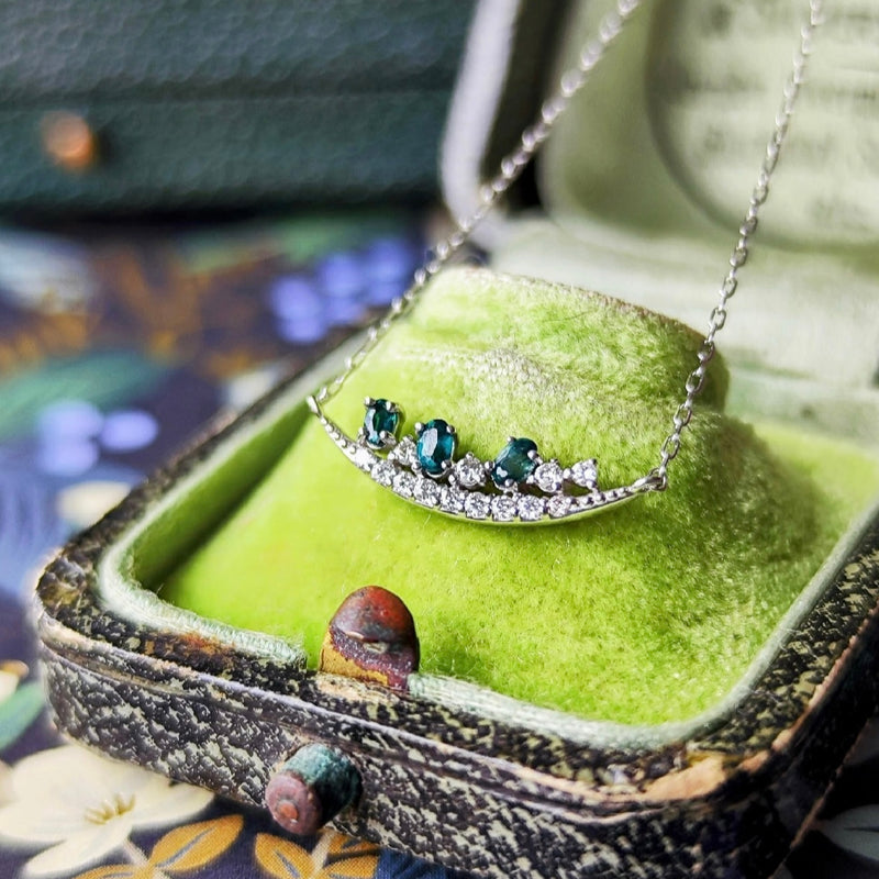 【初期の頃のルース】天然グランディディエライト 天然ダイヤモンド ネックレス