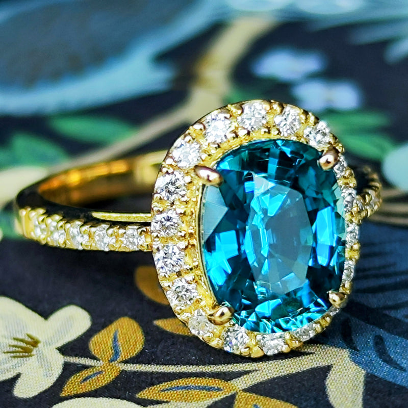 【大粒 4.60ct】天然ジルコン 天然ダイヤモンド リング