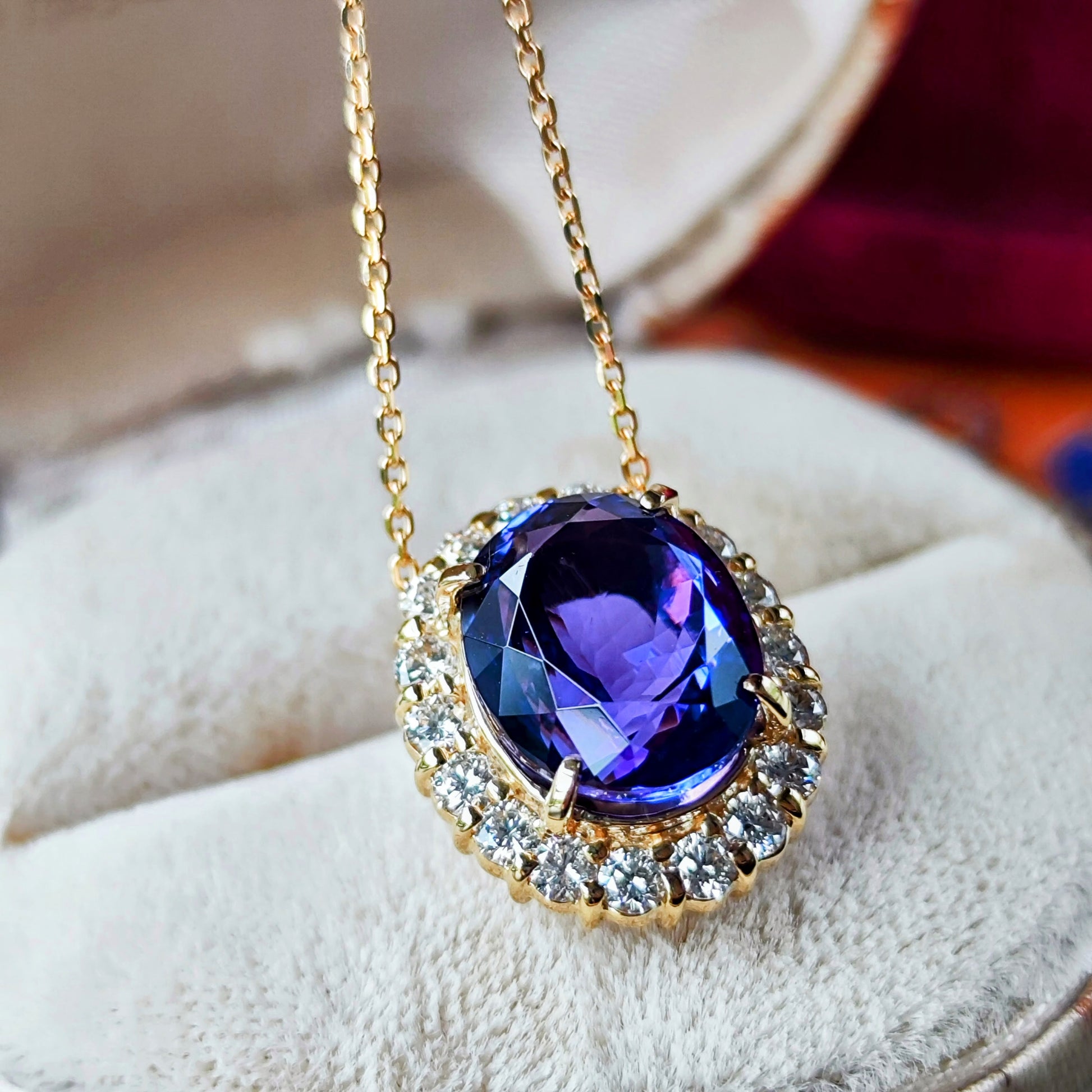 【大粒 5.27ct】天然タンザナイト 天然ダイヤモンド ネックレス