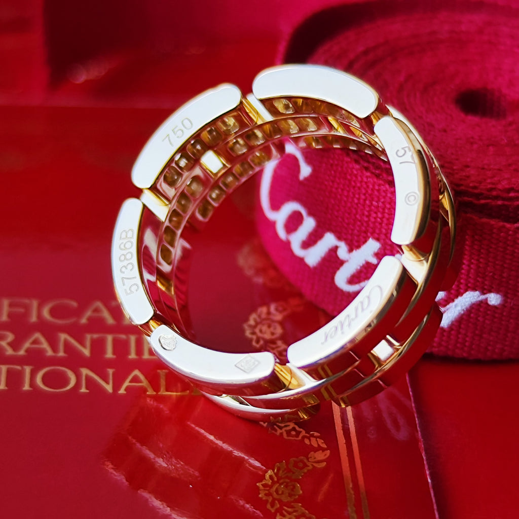Cartier カルティエ マイヨンパンテール
3連 ハーフダイヤ 18金YG 57