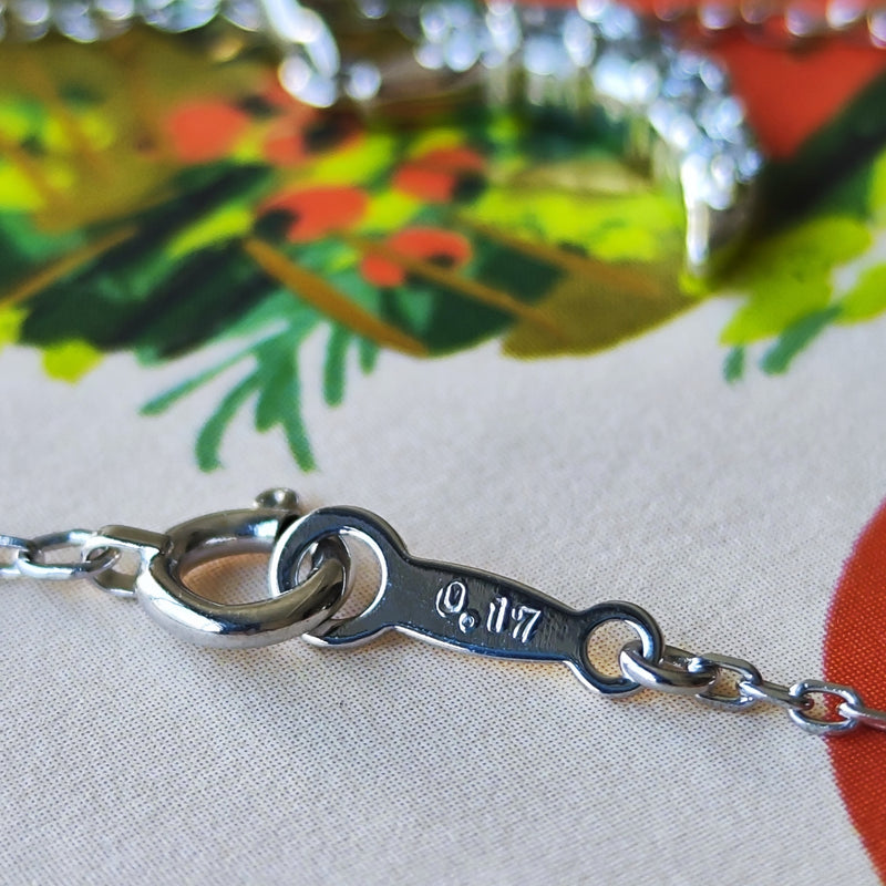 MIKIMOTO ミキモト 天然ダイヤモンド 三日月 ネックレス 18金WG