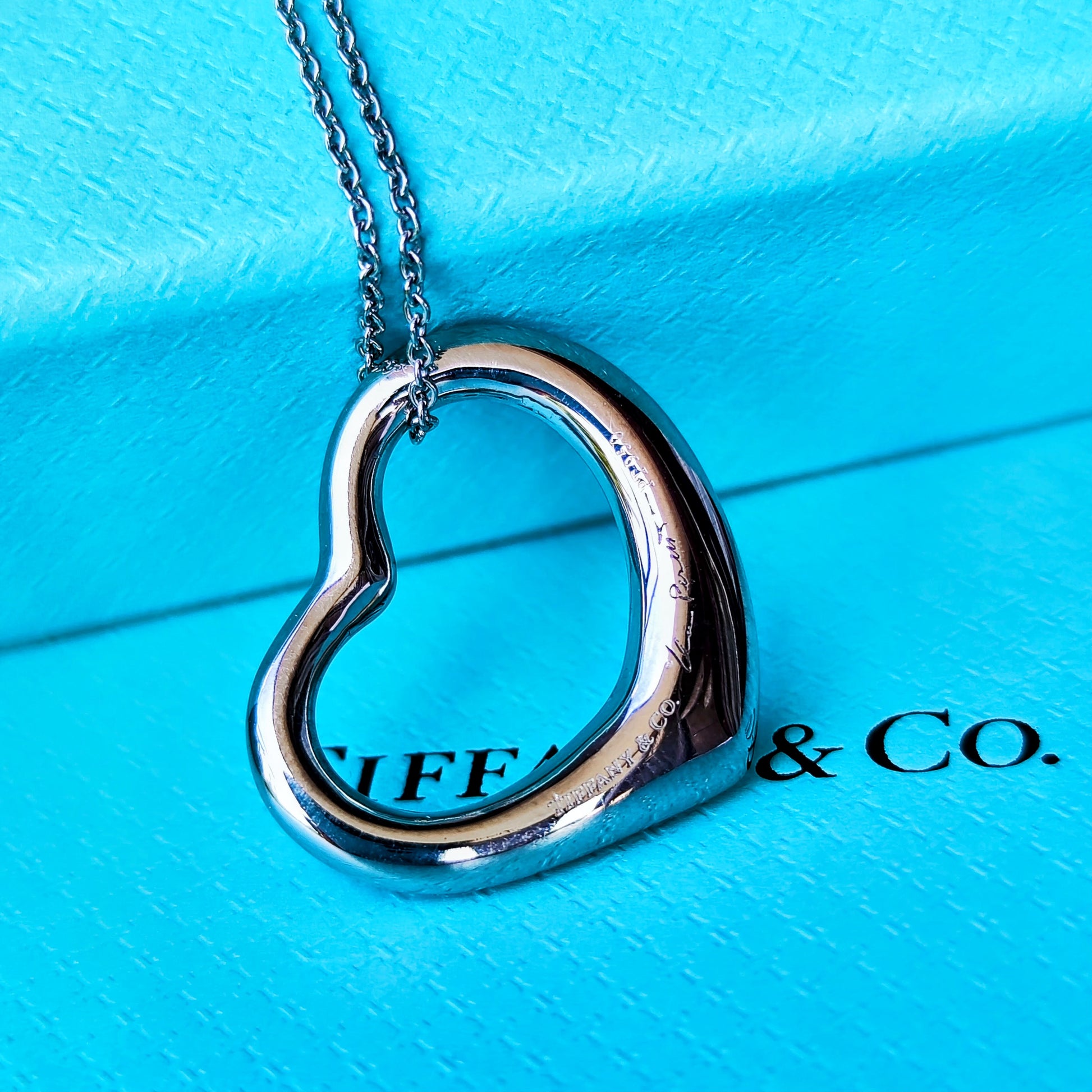 TIFFANY &Co ティファニー オープンハート ダイヤモンド プラチナ ネックレス