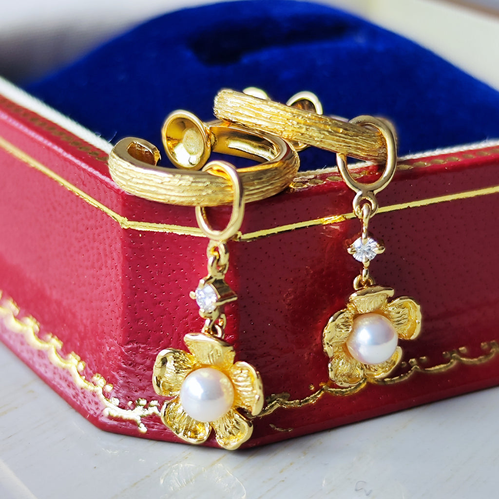 MIKIMOTO ミキモト チャーム イヤリング 18金