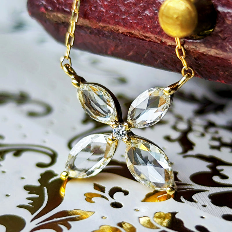 【ローズカット】天然ダイヤモンド ネックレス