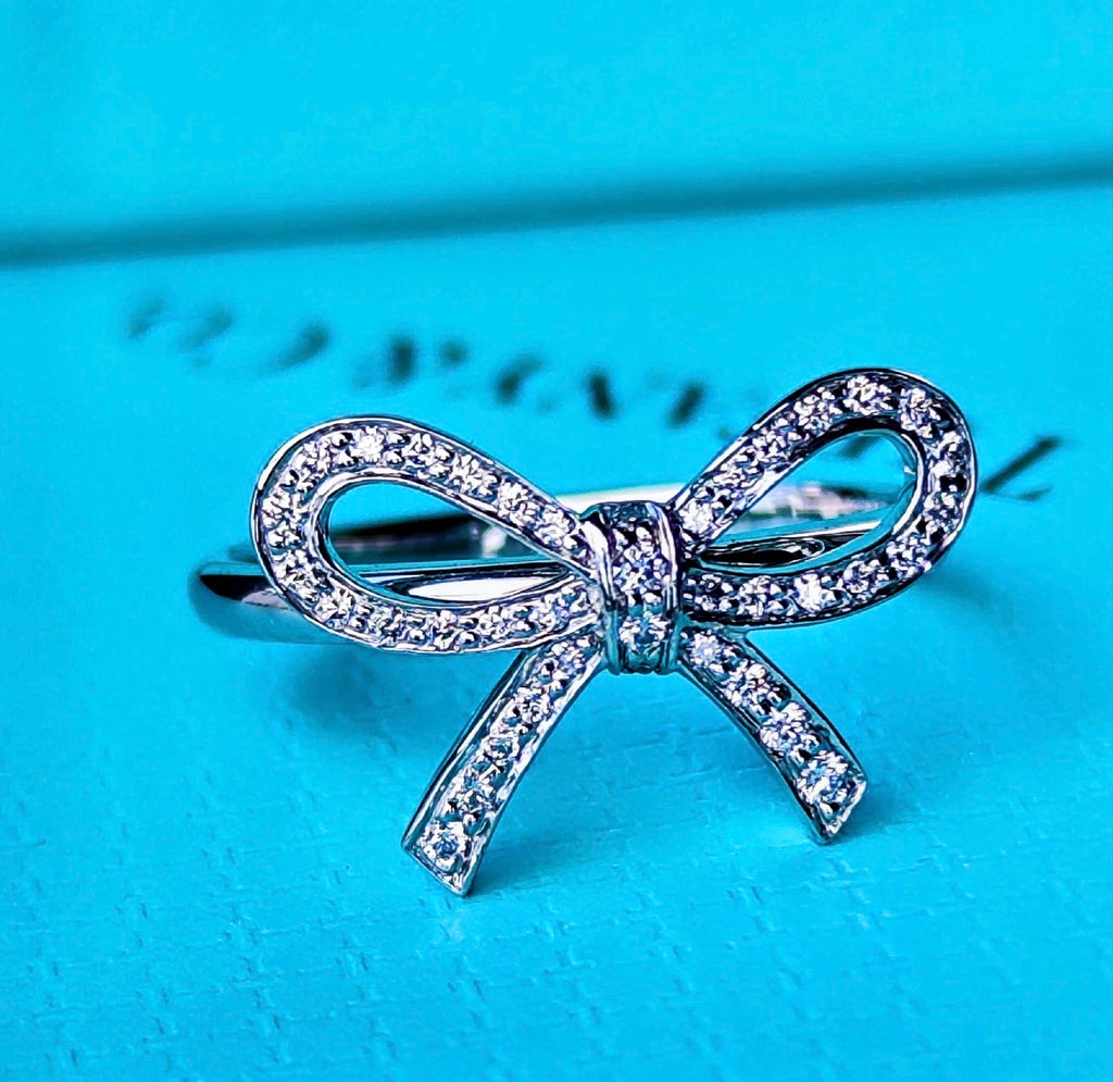 TIFFANY&Co. ティファニー ボウ リボンリング ダイヤモンド プラチナリング