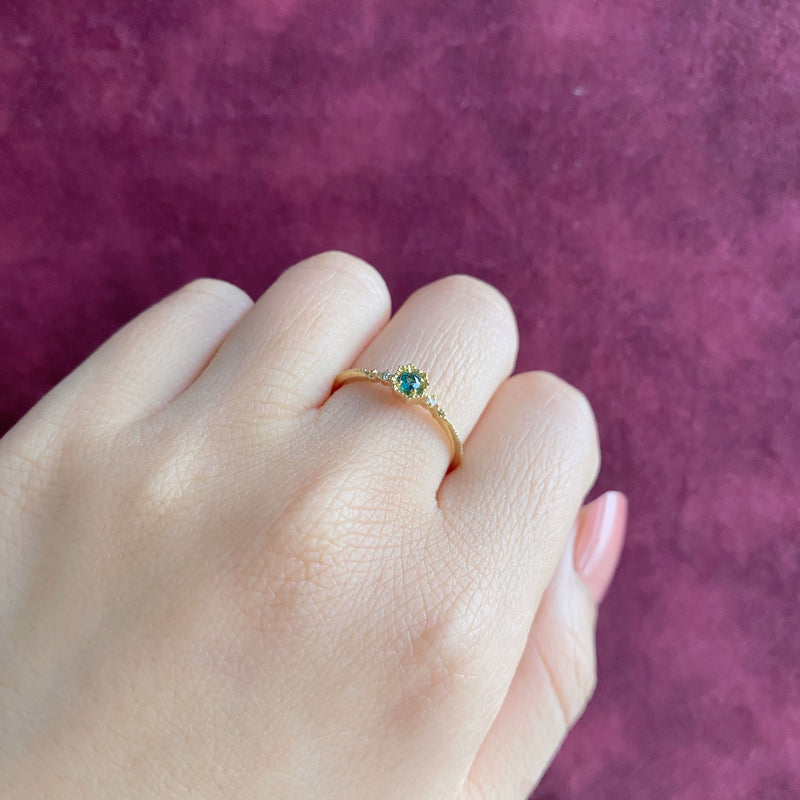 【初期の頃のルース】天然グランディディエライト 天然ダイヤモンド 18金リング