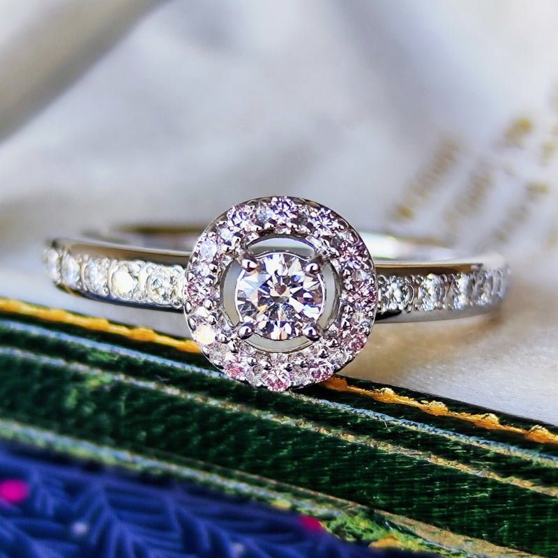 【ピンクダイヤ】TASAKI 田崎真珠 FANCY LIGHT PURPLISH PINK 18金WG リング