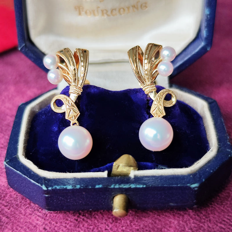 MIKIMOTO ミキモト あこや真珠 18金イヤリング