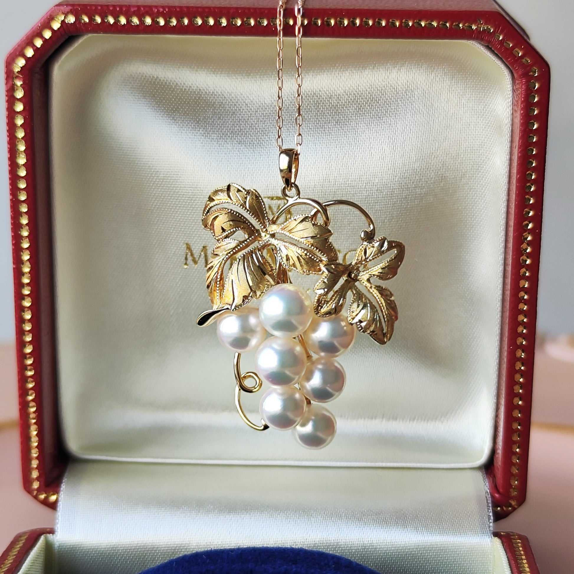 MIKIMOTO ミキモト あこや真珠 葡萄のモチーフ ペンダントトップ ヴィンテージ