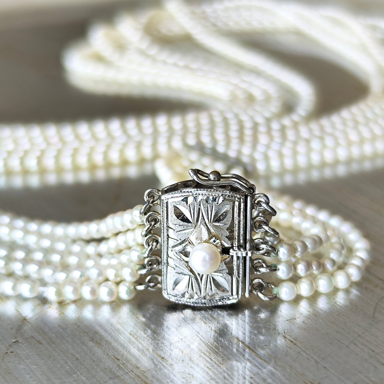 あこや真珠　ベビーパール　&　ガーネット　ネックレス　チョーカー　5連 あこや ベビーパール 5連ネックレス – Mico宝飾店