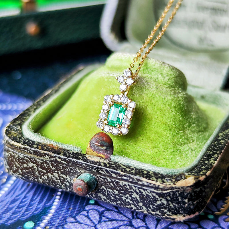 天然エメラルド 天然ダイヤモンド ネックレス
