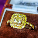 【イエローダイヤ】FANCY INTENSE YELLOW 1.01ct VS-2 リング GIA